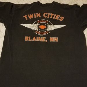 Harley Davidson Black Cotton T-shirt Twin Cities